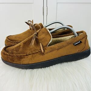 Isotoner Microsuede Moccasin Slippers Memory Foam Comfort Slippers Mens Sz 11/12